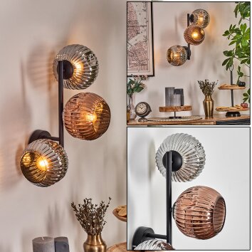 Ripoll Luminarias esféricas, Apliques Cromo, Color cobre, Ahumado, 3 luces