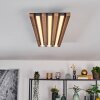 Tandragee Plafones LED Color madera, Negro, 1 luz