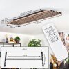 Tandragee Plafones LED Color madera, Negro, 1 luz, Mando a distancia