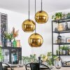 Koyoto Lámparas suspendidas, Luminarias esféricas, Lámpara colgante de clúster dorado, 3 luces