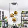 Koyoto Lámparas suspendidas, Luminarias esféricas, Lámpara colgante de clúster dorado, 3 luces