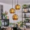 Koyoto Lámparas suspendidas, Luminarias esféricas, Lámpara colgante de clúster dorado, 3 luces