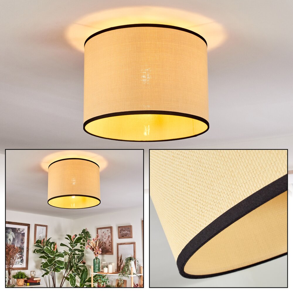 Chellas Plafones Crudo, Negro, 1 luz main product photo