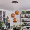 Koyoto Lámparas suspendidas, Luminarias esféricas, Lámpara colgante de clúster Color cobre, 3 luces