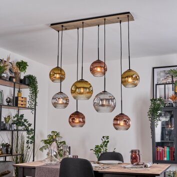 Ripoll Lámparas suspendidas, Luminarias esféricas, Lámparas colgantes Crudo, Negro, 8 luces