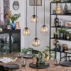 Koyoto Lámparas suspendidas, Luminarias esféricas, Lámpara colgante de clúster Colores ámbar, Transparente, 4 luces