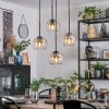 Koyoto Lámparas suspendidas, Luminarias esféricas, Lámpara colgante de clúster Colores ámbar, Transparente, 4 luces