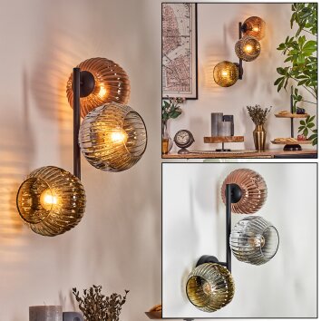 Ripoll Luminarias esféricas, Apliques Cromo, dorado, Transparente, Color cobre, Ahumado, 3 luces