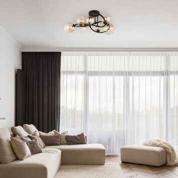 Lámparas Globo Lighting Tuberius Plafones LED Negro, 7 luces