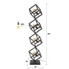 Ridar Lámpara de pie Antracita, 4 luces
