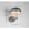 Lámparas Trio FRASER Apliques Madera clara, 1 luz, Sensor de movimiento