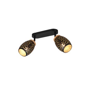 Lámparas Reality Bidar Spot techo Negro-dorado, 2 luces