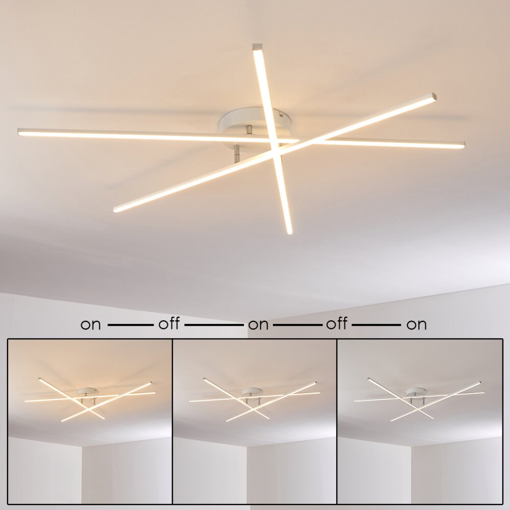 Tornio Lámpara de Techo LED Níquel-mate, Blanca, 3 luces main product photo