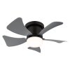 Lámparas Globo Lighting Hines lámpara ventilador de techo LED Gris, Negro, 1 luz, Mando a distancia