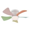 Lámparas Globo Lighting Hines lámpara ventilador de techo LED Colorido, Blanca, 1 luz, Mando a distancia