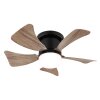 Lámparas Globo Lighting Hines lámpara ventilador de techo LED Crudo, Negro, 1 luz, Mando a distancia