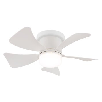 Lámparas Globo Lighting Hines lámpara ventilador de techo LED Blanca, 1 luz, Mando a distancia