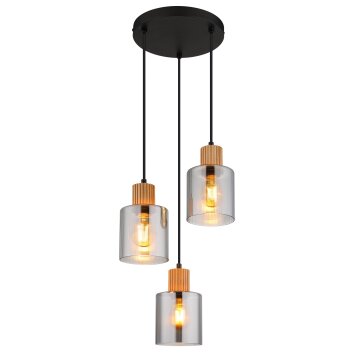 Lámparas Globo Lighting Aleidis Lámparas suspendidas marrón oscuro, Negro, 3 luces