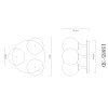 Lámparas Globo Lighting Dalton Plafones Negro, 3 luces
