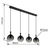 Lámparas Globo Lighting Dalton Lámparas suspendidas Negro, 4 luces