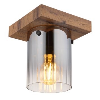 Lámparas Globo Lighting Underwood Plafones Madera oscura, Crudo, 1 luz