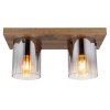 Lámparas Globo Lighting Underwood Plafones Madera oscura, Crudo, 2 luces