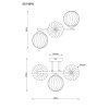 Lámparas Globo Lighting Conor Apliques Negro, 3 luces