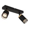 Lámparas Globo Lighting Korben Plafones, Spot techo Negro, 2 luces
