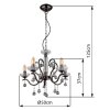 Lámparas Globo Lighting Camila Lámparas de araña Cromo, Negro, 5 luces