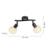 Lámparas Leuchten Direkt LOKI Plafones LED Negro, 2 luces