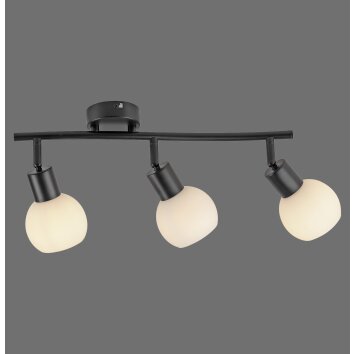 Lámparas Leuchten Direkt LOKI Plafones LED Negro, 3 luces