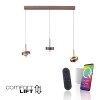 Lámparas Paul Neuhaus Q-Rotate Lámparas colgantes LED Marrón, 3 luces, Mando a distancia