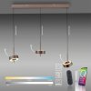 Paul Neuhaus Q-Serie Q-Rotate Lámparas colgantes LED Marrón, 3 luces, Mando a distancia