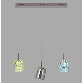 Lámparas Paul Neuhaus Zula Lámparas colgantes LED Marrón, 3 luces