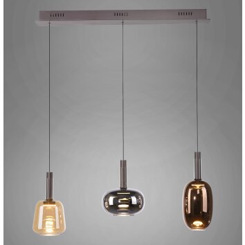 Lámparas Paul Neuhaus Irides Lámparas colgantes LED Marrón, 3 luces