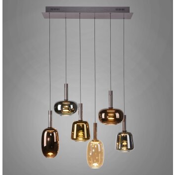 Lámparas Paul Neuhaus Irides Lámparas colgantes LED Marrón, 6 luces