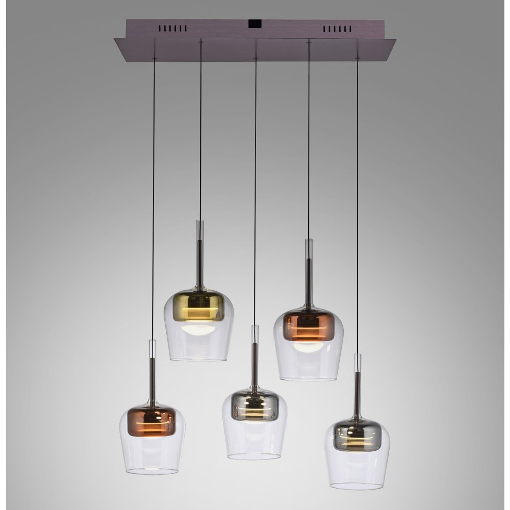 Lámparas Paul Neuhaus Q-Kon Lámparas colgantes LED Marrón, 5 luces, Mando a distancia main product photo