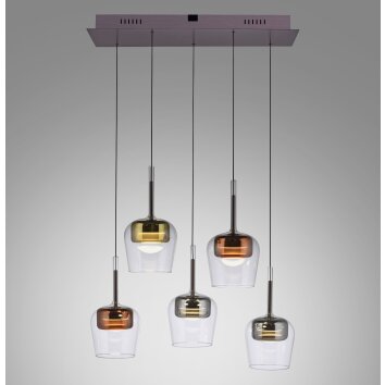 Paul Neuhaus Q-Serie Q-Kon Lámparas colgantes LED Marrón, 5 luces, Mando a distancia Paul Neuhaus Q-Serie Q-Kon Lámparas colgantes LED Marrón, 5 luces, Mando a distancia