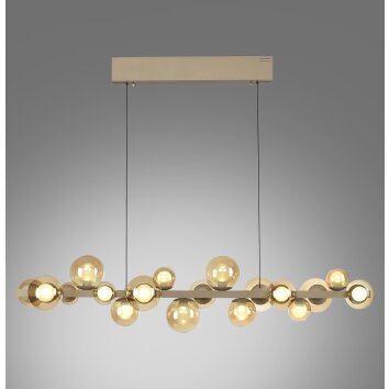 Lámparas Paul Neuhaus E-Popup Lámparas colgantes LED Bronce, 18 luces, Mando a distancia