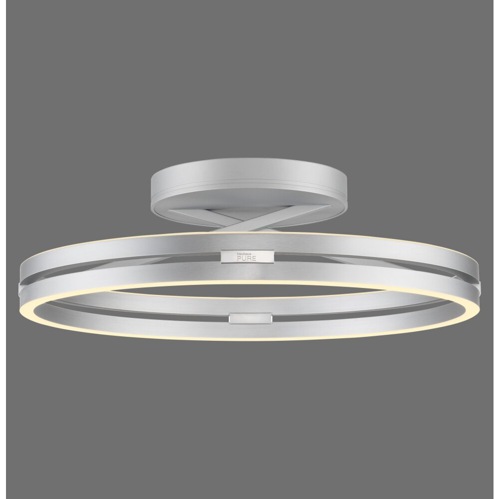 Lámparas Paul Neuhaus Loop Plafones LED Plata, 2 luces, Mando a distancia main product photo