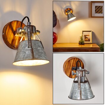 Berkeley Aplique marrón oscuro, Galvanizado, 1 luz