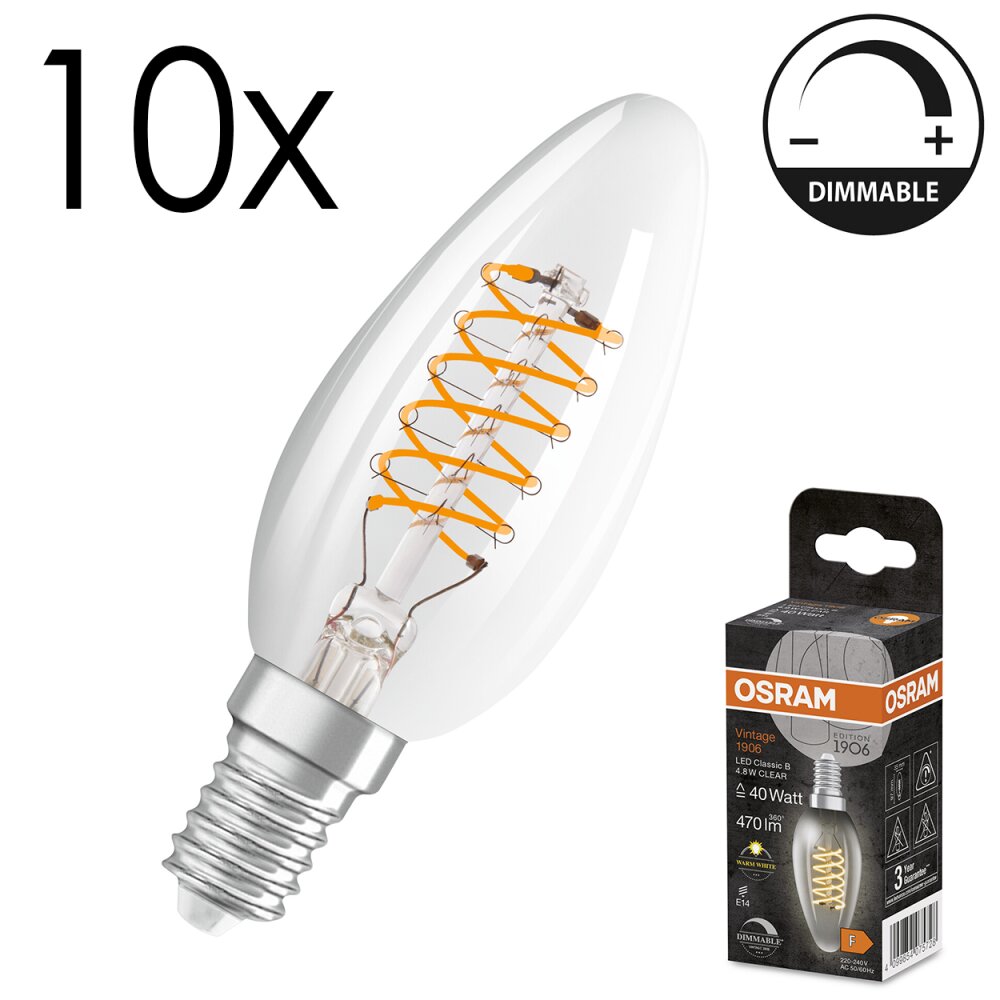 Lámparas Osram E14 LED 4.8 Watt blanco cálido regulable 470 Lumen main product photo
