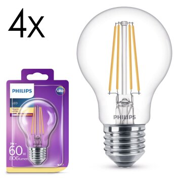 Lámparas Philips E27 LED 7 Watt blanco cálido 806 Lumen