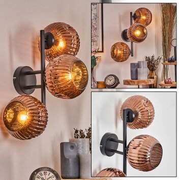 Ripoll Luminarias esféricas, Apliques Color cobre, 3 luces