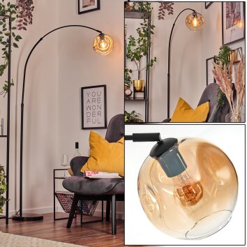 Ripoll Lámpara de pie, Lámparas de pie tipo arco Negro, 1 luz