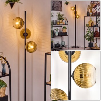 Koyoto Lámpara de pie 31 cm dorado, Transparente, 3 luces