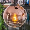 Koyoto Lámparas suspendidas, Luminarias esféricas, Lámpara colgante de clúster Transparente, Color cobre, 4 luces