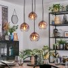 Koyoto Lámparas suspendidas, Luminarias esféricas, Lámpara colgante de clúster Transparente, Color cobre, 4 luces