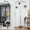 Cando Lámpara de pie Níquel-mate, Negro, 3 luces