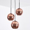 Koyoto Lámparas suspendidas, Luminarias esféricas, Lámpara colgante de clúster Color cobre, 3 luces